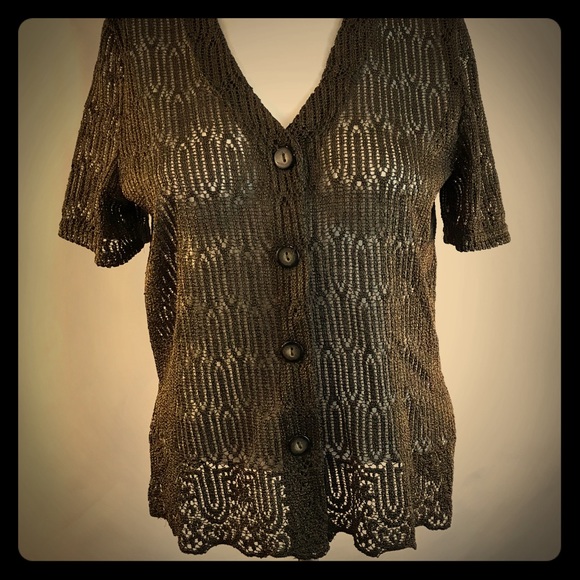 Knitted Brown Cover Blouse - Picture 1 of 4